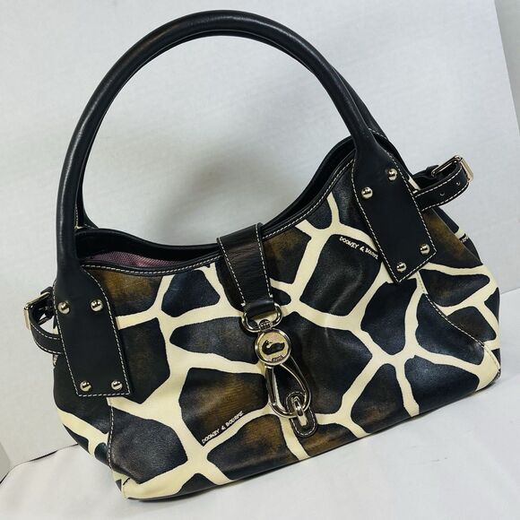 Vintage Dooney & Bourke Medium Logo Lock Stachel Purse Handbag GI358 Giraffe - Picture 1 of 16